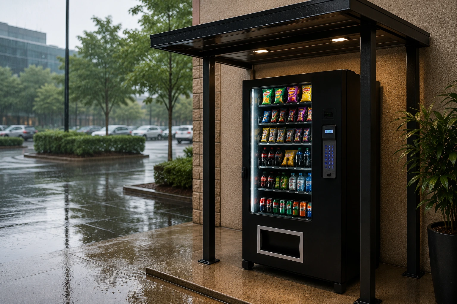 Maquina vending en exteriores 
